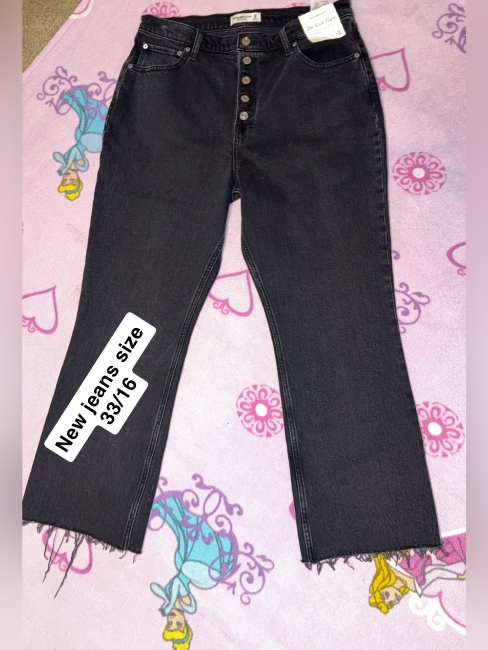 Abercrombie & Fitch Black High-Waist Button-Fly Ankle Jeans